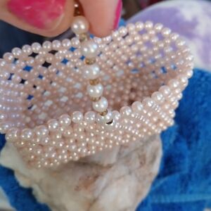 Hand Made Elegant Pearl Beaded Bassinet